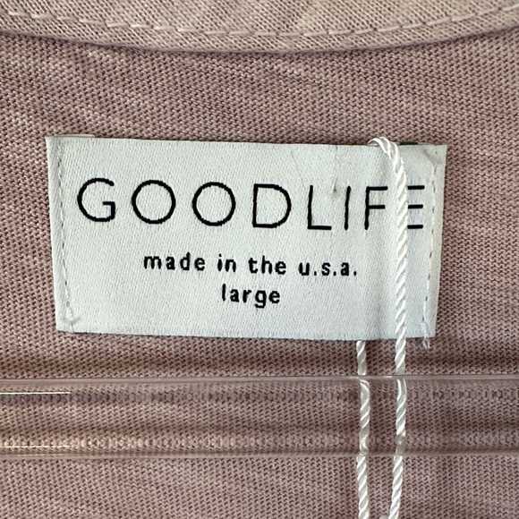 NWT Goodlife Women's Mauve Cotton V-Neck Tee Size L - Picture 2 of 5